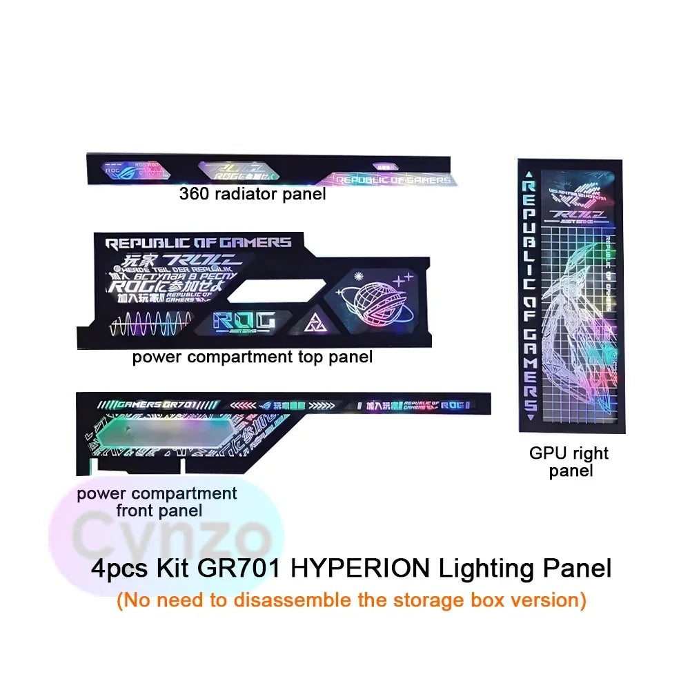 MOD ROG HYPERION Lighting Panel for Asus GR701 Case,5V ARGB AURA SYNC Gamer Cabinet Decoration Lightboard,DIY Laser Refit Plate