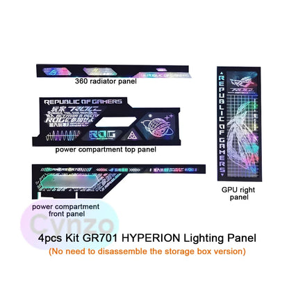 MOD ROG HYPERION Lighting Panel for Asus GR701 Case,5V ARGB AURA SYNC Gamer Cabinet Decoration Lightboard,DIY Laser Refit Plate