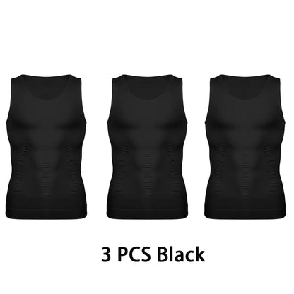 Mens Slimming Body Shaper Vest Shirt Abs Abdomen Slim Gym Workout Tummy Control Compression Tank Top Sleeveless Shapewear