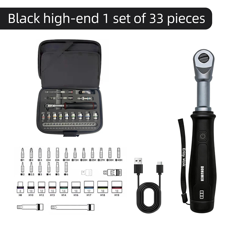 3.6V Ratchet Electric Wrench, 320 rpm, 1/4“ and 3/8” Auto/Manual Rechargeable Wrench, Automotive Repair Tool, Type-C Port