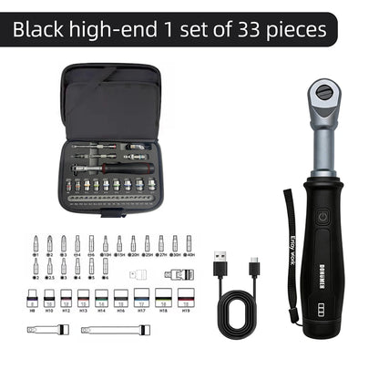 3.6V Ratchet Electric Wrench, 320 rpm, 1/4“ and 3/8” Auto/Manual Rechargeable Wrench, Automotive Repair Tool, Type-C Port