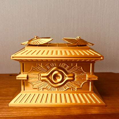 Large Capacity Magnetic Gold Sarcophagus Trading Card Storage Box 3D Printed Resin Yu-Gi-Oh Desktop Decor Anime Collectible Gift