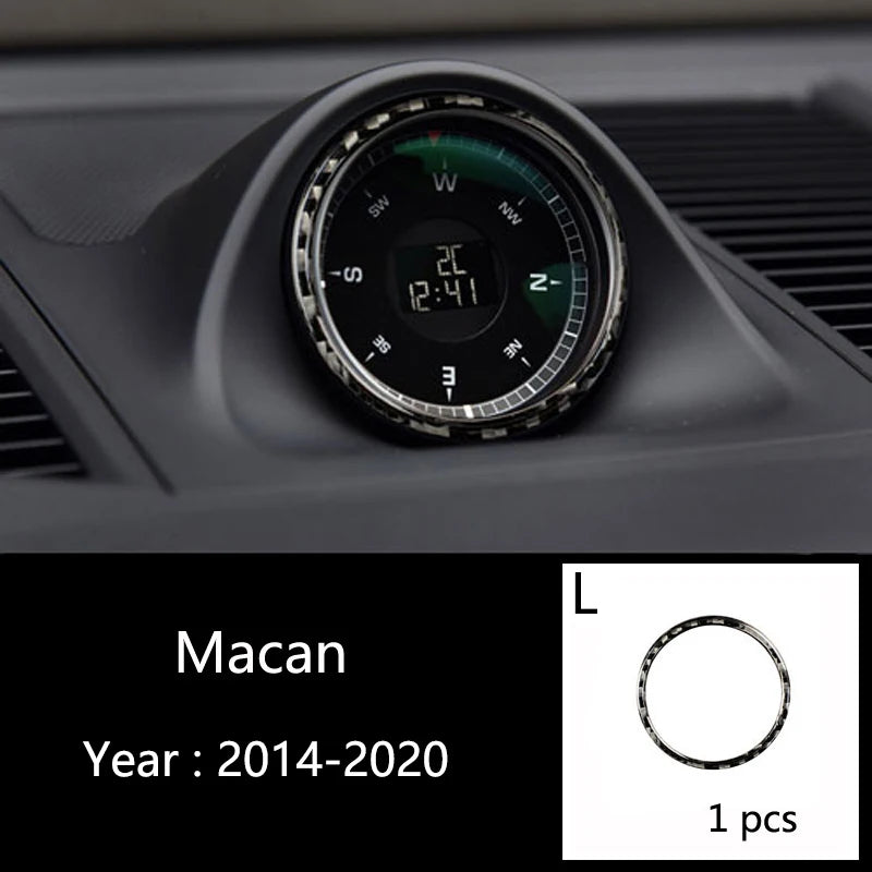 Accessories For Porsche Macan Carbon Fiber Car Inner Control Gear Shift Panel Water Cup Holder Cover Trim Decoration Car Sticker