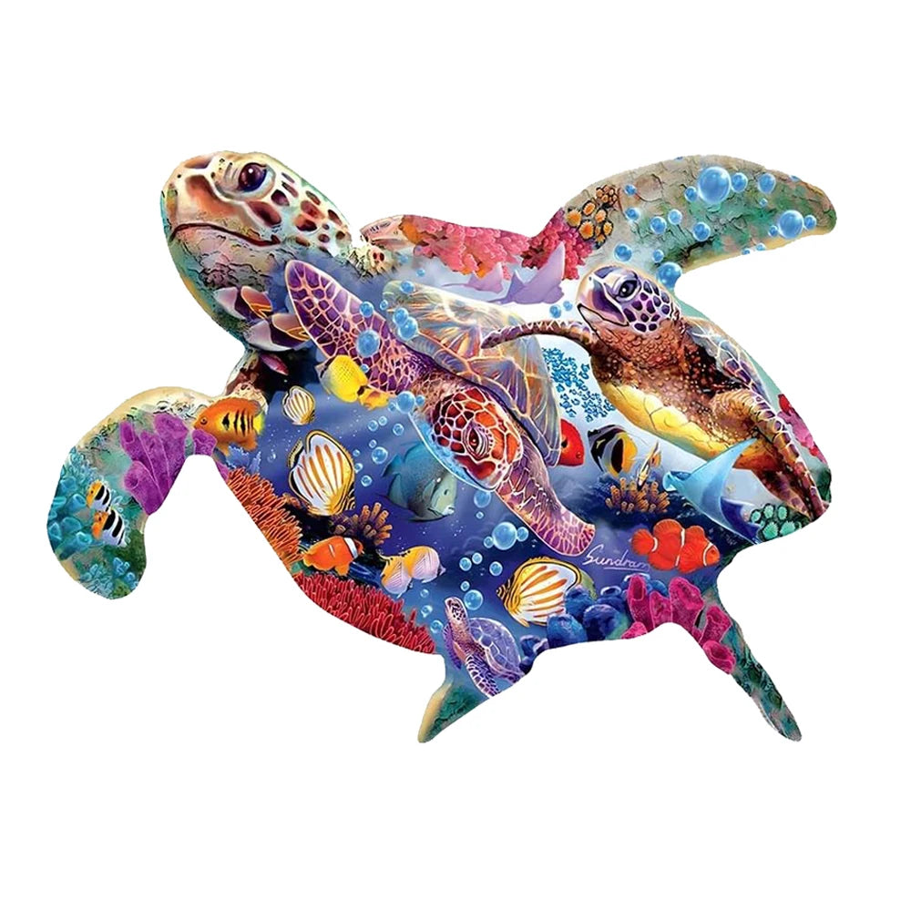 Wooden Puzzle - Adult Unique Alien Advanced Wooden Puzzle Gift - Happiness Tree, Ocean World Animal Jigsaw Puzzles Family Game