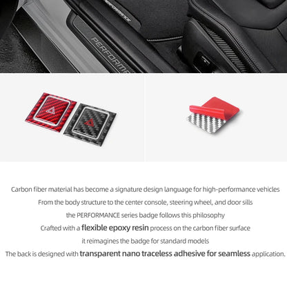 For Subaru BRZ/Toyota GR86 2021- Carbon Fiber Emergency Flasher Switch Button Trim Stickers Car Interior Tuning Accessories