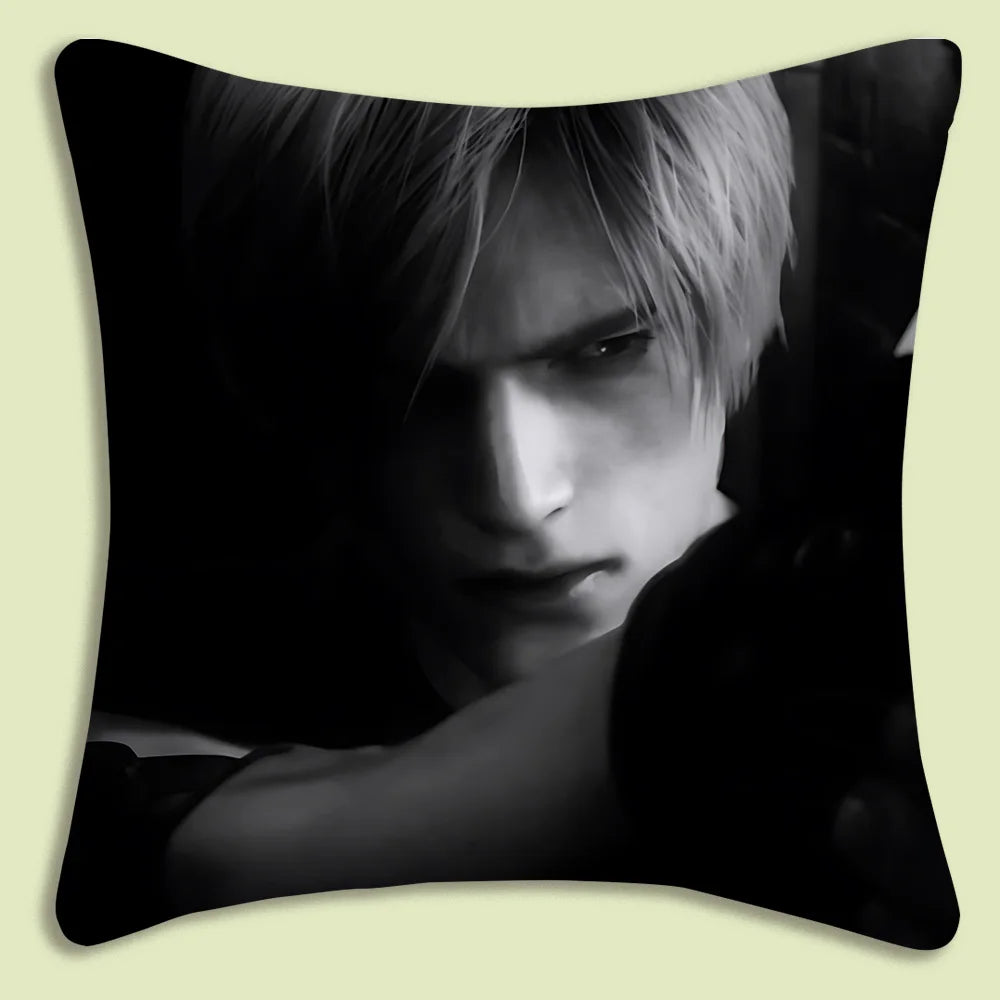 Pillow Covers Cartoon Leon Kennedy Sofa Decorative Home Double-sided Printing Short Plush Cute Cushion Cover