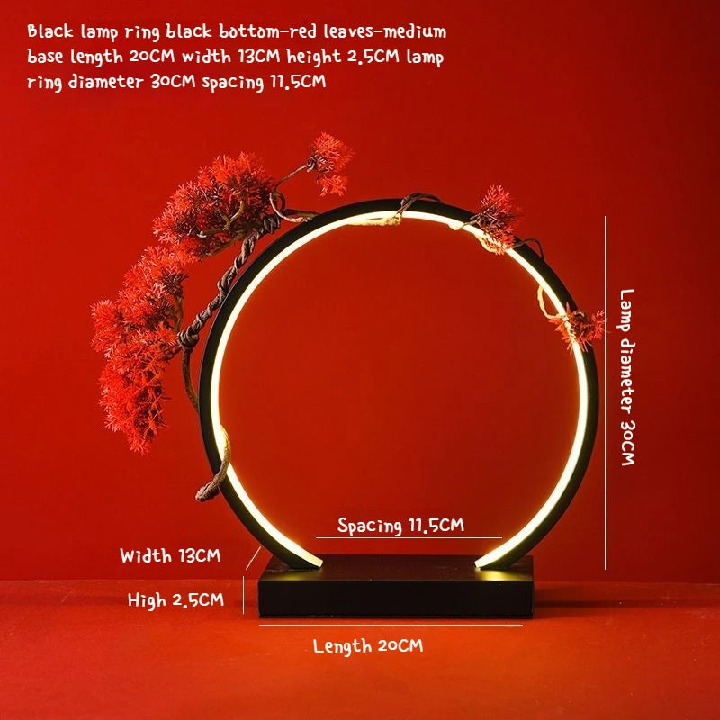 LED Light Ring Ornament Chinese-style Photography-specific Ambient Light Display Stand Creative Desktop Home Decoration Ornament