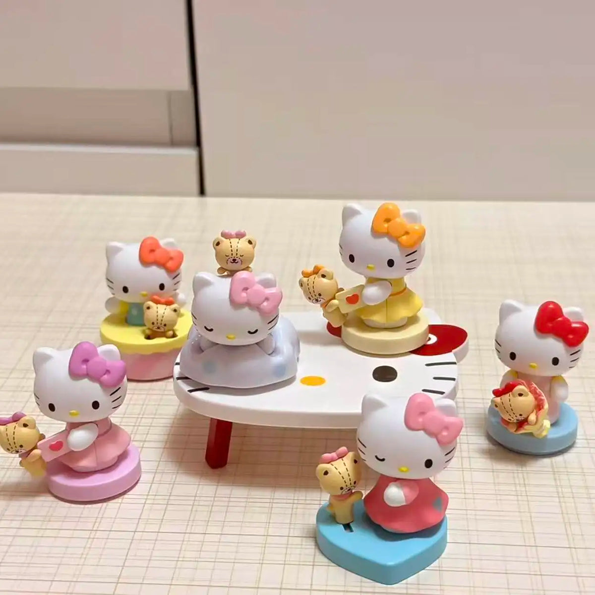 MOETCH Sanrio Hello Kitty Companion Memory Themed Cute Bean Mystery Blind Box Gifts Toy Model Anime Figures Collect Ornaments