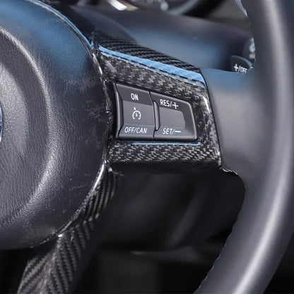 For Mazda MX-5 ND 2016-2024 Real Carbon Fiber Car Steering Wheel Decorative Frame Sticker Car Interior Accessories