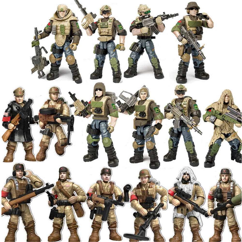 World War Army Military Soldiers Special Forces Model Assemble Building Blocks Bricks Children's Toys Gift