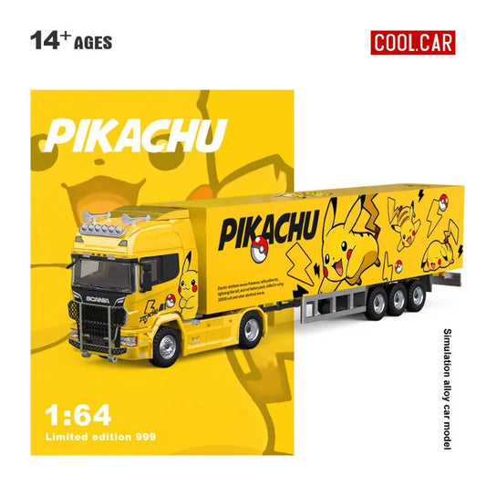 CC 1:64 Scania Cartoon Painted Container Truck  Cast Alloy Model ,Boys' Gift   Adult Collectible Decoration Piece.