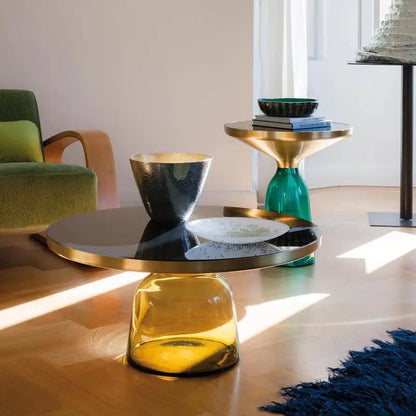 Modern Light Luxury Glass Coffee Table Creative Living Room Balcony Colorful High-end Table on The New Nordic High-end