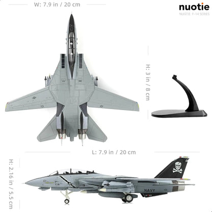 1/100 F-14B-2 VF-103 Tomcat Fighter Model Diecast Metal Airplan Mode Kit Jolly Rogers Militray Aircraft Model with Stand for