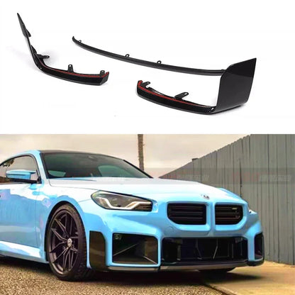 For BMW M2 G87 2022+ Carbon Fiber Car Front Bumper Diverter Spoiler Diffuser Front lip chin Shunt Auto Parts upgraded body kit