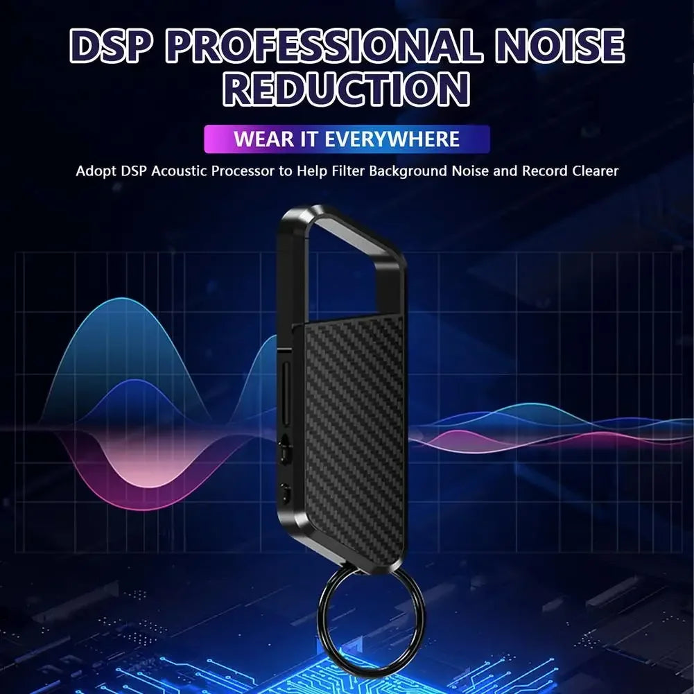 128GB Keychain Sound Activated Voice Recorder Key Hook Mini Dictaphone Voice Audio Recording Espia 8-64G Noise Reduce MP3 Player