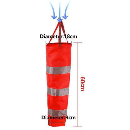 60/80/100cm Reflective Windsock Outdoor Rip-stop Wind Measurement Weather Vane Refective Windsock Weathervane Waterproof 1Pc
