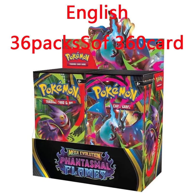 360Pcs English French Spanish Carta Karten Pokem Cards Sun Moon Evolutions Booster Box Collectible Tradiner Card for Child