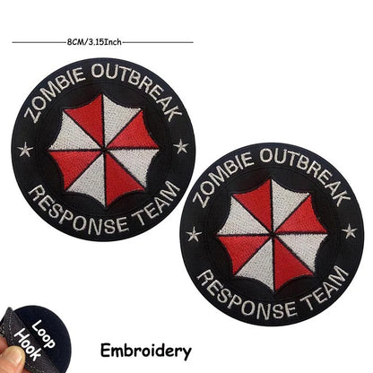 1PC,2PCS/ Umbrella Corporation PVC Rubber Morale Emblem,Biohazard Insignia Applique Embroidered patches,Tactical Backpack Badges