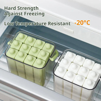 Food Grade Silicone Ice Pop Mold Ice Tray With Lid Handle Diy Juice Coffee Easy Release DIY Popsicle Jelly Frozen Dessert Making