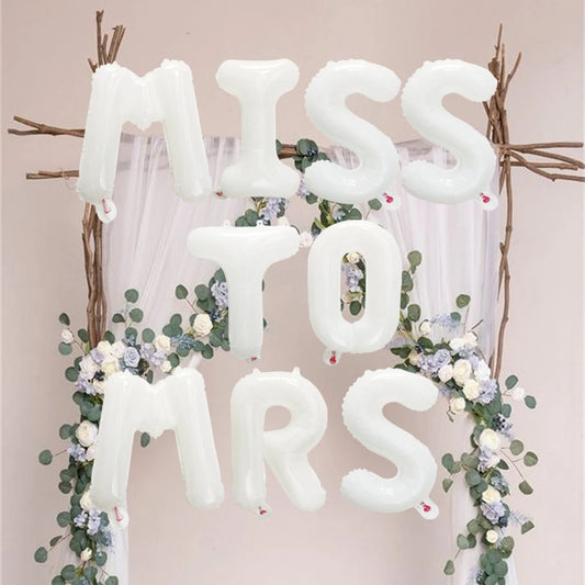 1Bag Miss to Mrs Latter Balloon Bachelorette Hen Night Party Bridal Shower Engagement Home Party Wedding Decorations Supplies