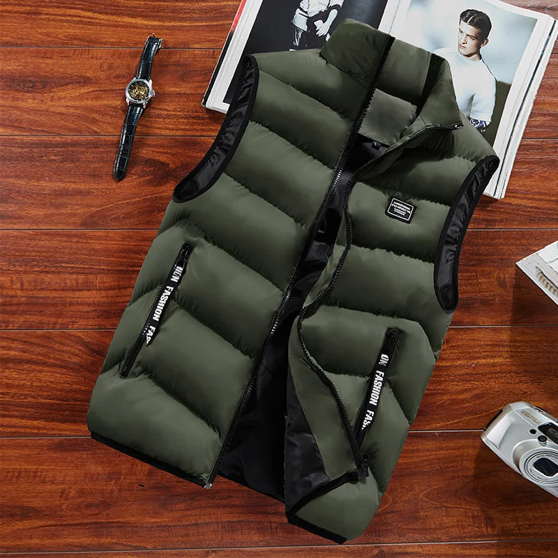 Spring Fashion Mens Jacket Sleeveless Vest Thermal Soft Vests Casual Coats Male Cotton Mens Vest Men Thicken Waistcoat 8Xl