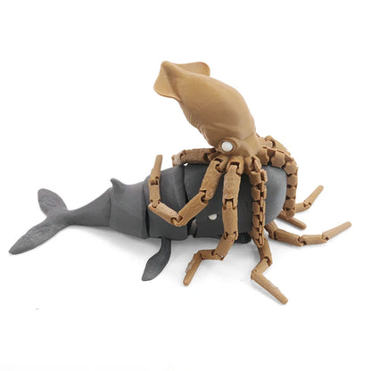 Articulated Giant Squid Action Figure Flexible Joint Deep Sea King Deep Sea Creature Model Tentacle Ocean Animal Ornament
