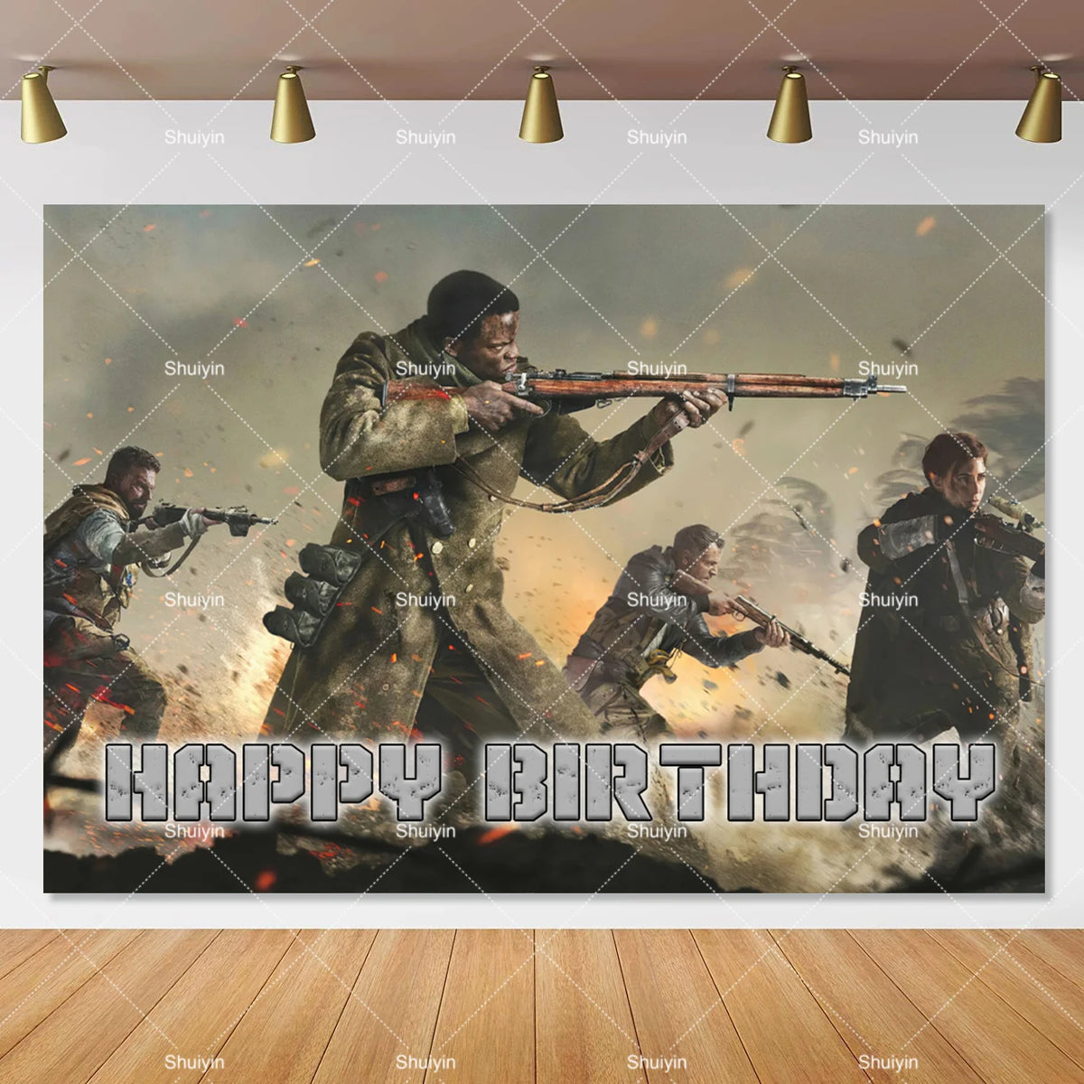 Call of Duty Theme Backdrop Kids Birthday Decorations Party Supplies Banner Poster Stimulating Game Boys Favor Gifts Photo Props
