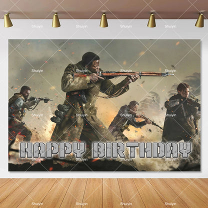Call of Duty Theme Backdrop Kids Birthday Decorations Party Supplies Banner Poster Stimulating Game Boys Favor Gifts Photo Props