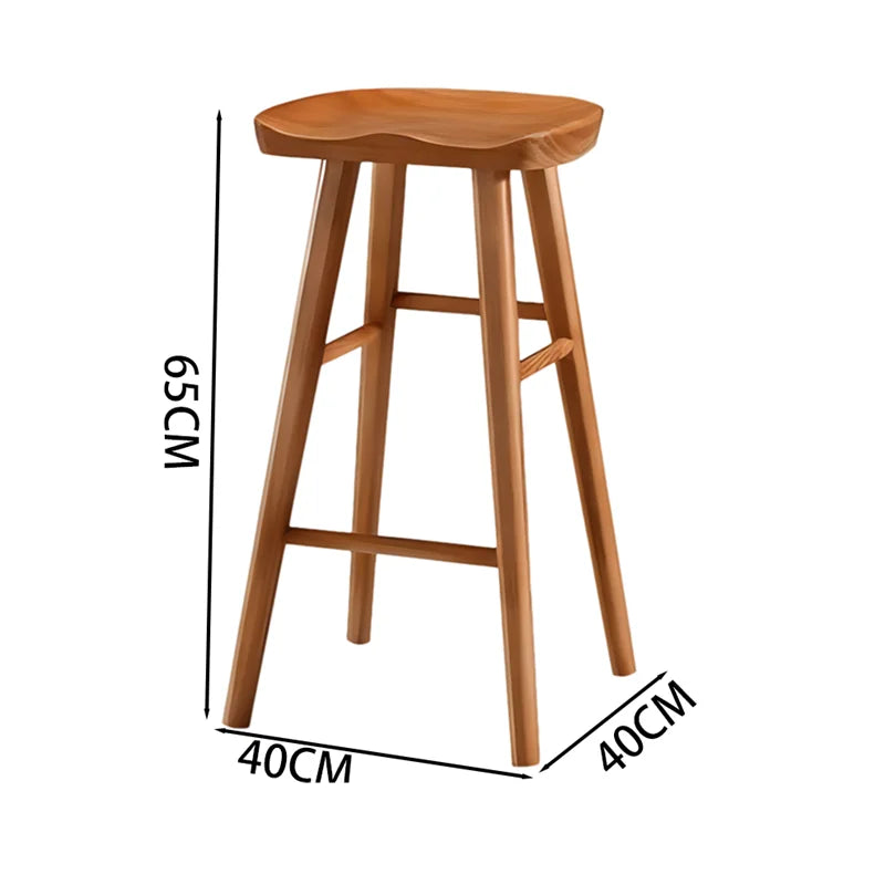 Nordic Bar Chair, Bar Stool, Solid Wood Home Chair, High Stool, Mobile Phone Store Stool, Modern Minimalist Bar Chair, Bar Stool
