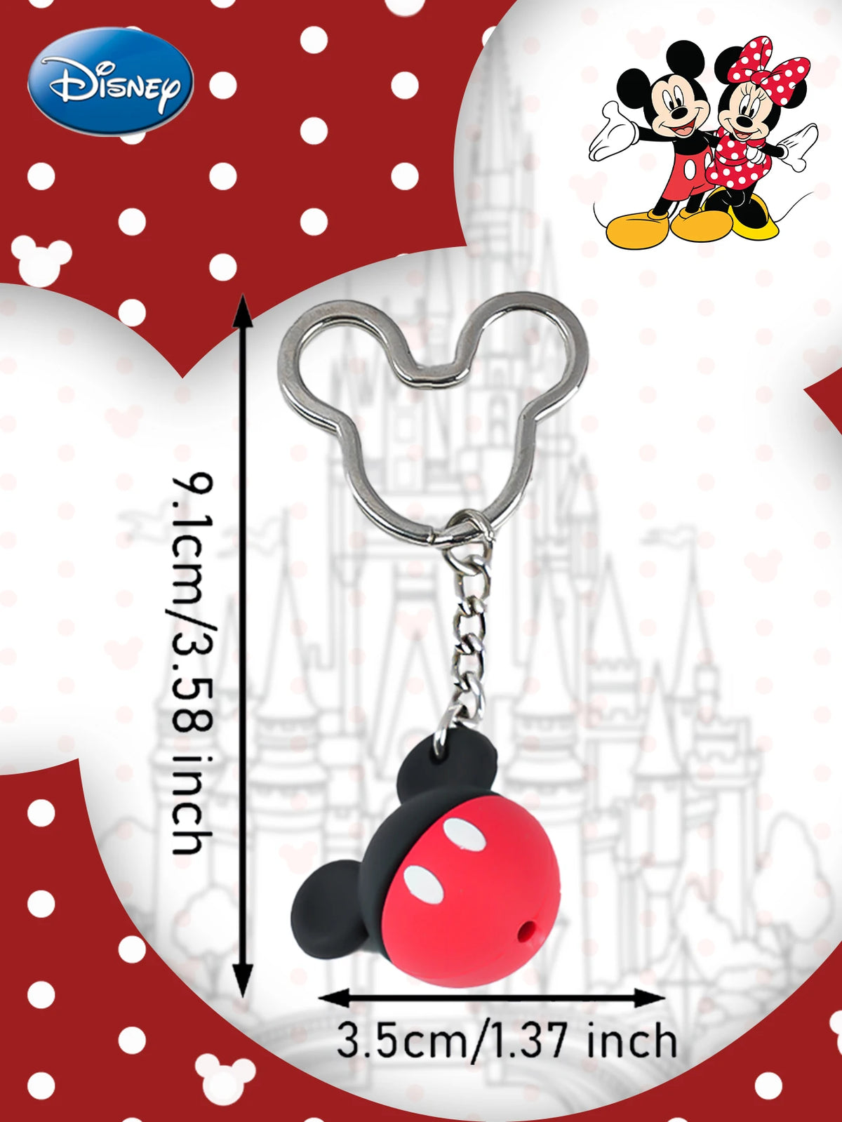 Mickey Officially Licensed 3D Figurine Bag Clip Charms Keychain Collectible Gift 1Pc Disney