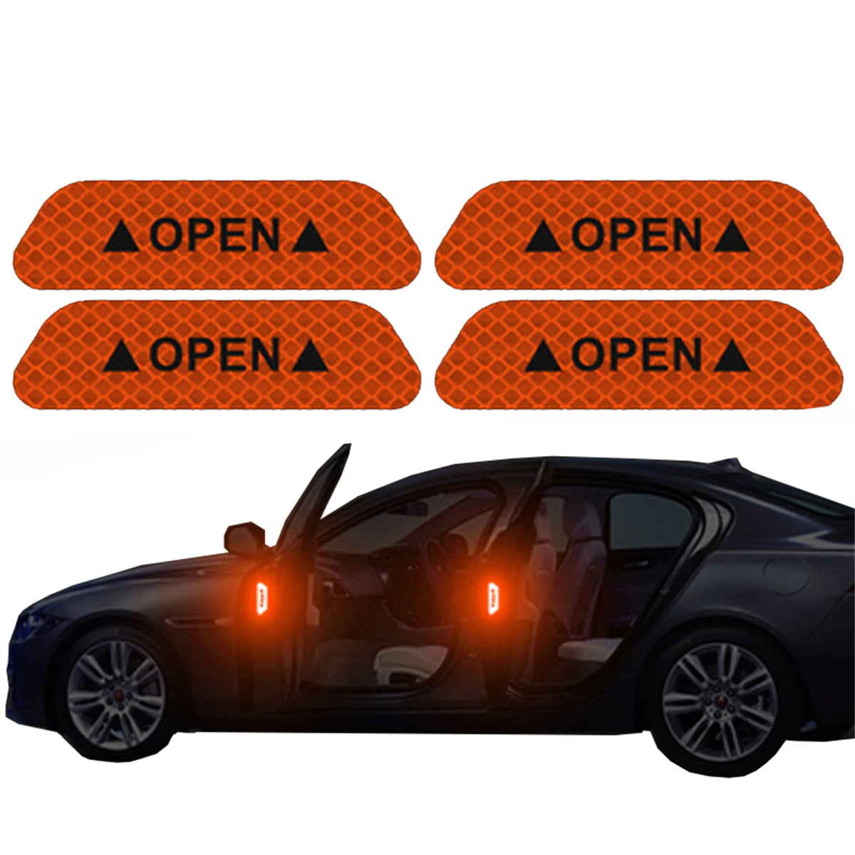 Reflective Car Accessories Door Sticker Safety Tape Inside Auto For Porsche Cayenne Mini F56 Ioniq 5 Ford Focus Mk4
