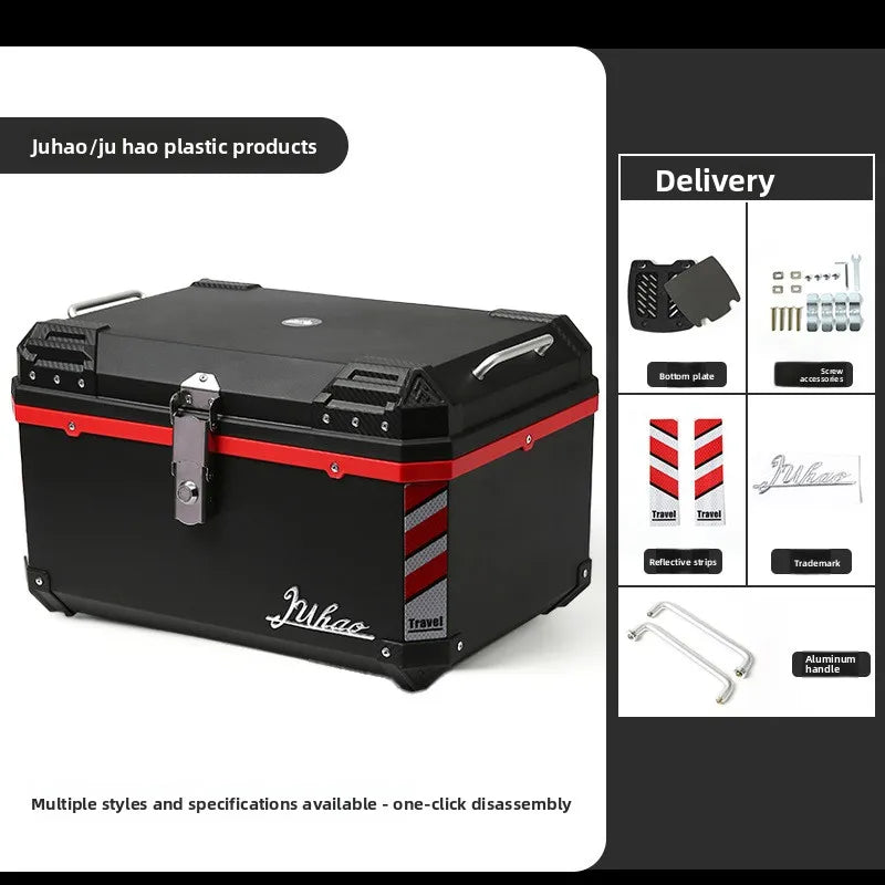68L Electric Vehicle Trunk Large-Capacity Universal Motorcycle Tail Box Waterproof Electric Bike Delivery Storage Box