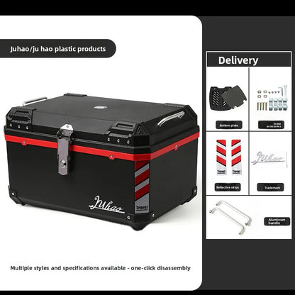 68L Electric Vehicle Trunk Large-Capacity Universal Motorcycle Tail Box Waterproof Electric Bike Delivery Storage Box