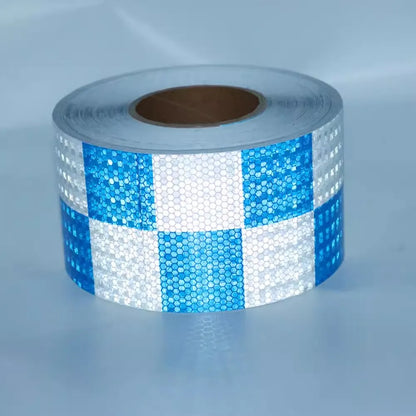 PVC Reflective Sticker Square Grid Checkered Pattern Reflector Tape Red Yellow Fluorescent White Reflect Film For Truck Car Road