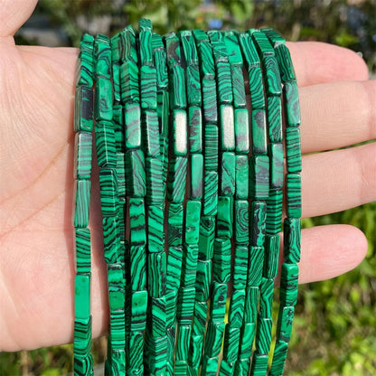 4x13mm Natural Stone Tube Rectangle Sea Sediment Lapis Lazuli Opal Amethysts Quartz Beads for Jewelry Making DIY Bracelet