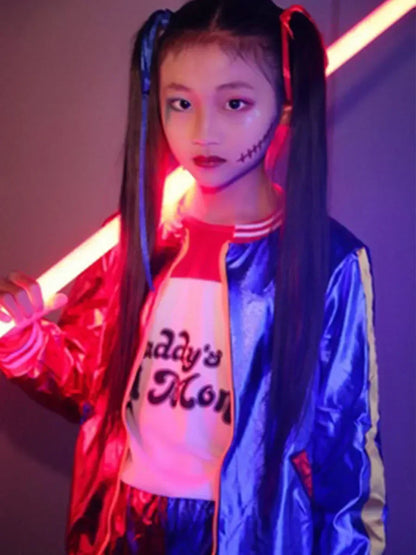 2026 N Top Quality Girls  Suicide Harley Cosplay Costumes  Monster Stitched Jacket Pants Sets Halloween Costume