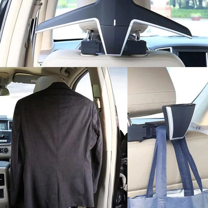 Multifunctional Car Seat Hook Hanger Headrest Coat Hanger High Capacity Clothes Suits Holder 20kg Load Car Clothes Hanger