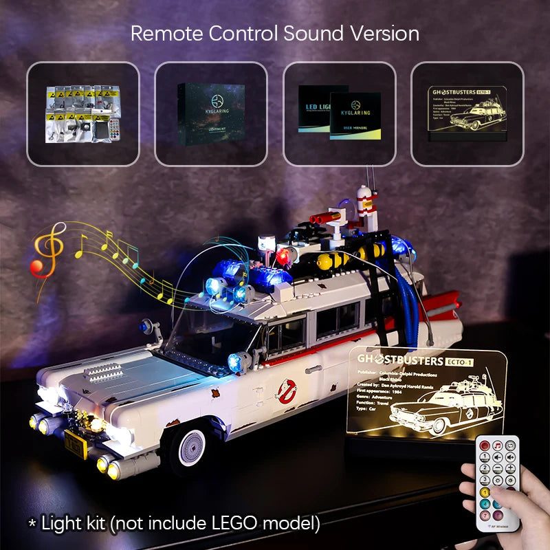 Kyglaring Led Lighting Set DIY Toys for Creator Ghostbusters 10274 Ecto-1  (Not Include the Building Blocks)