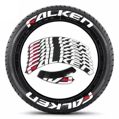 Car Styling For FALKEN Tires Wheel Letters Stickers 3D Cool Auto Decoration Motorcycle Tyre PVC Glue Stickers Waterproof White