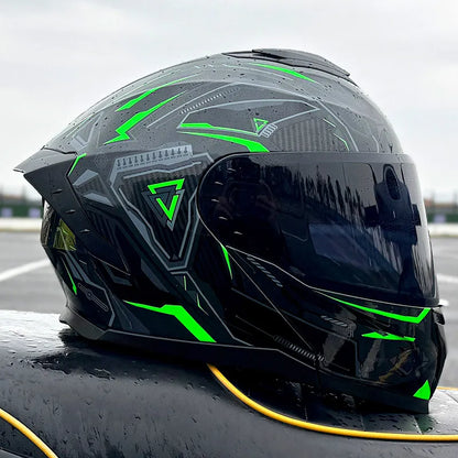 LVS-909-DOT Standard Motorcycle Flip Up Helmet, Durable ABS Hard Shell, Breathable Comfortable Urban Commute Safety Gear