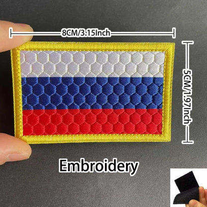 Russian Eagle Flag Emblem Russia Soldier,Knights Clothes Applique Embroidered Patch,Reflective Badges Military Tactical Stickers