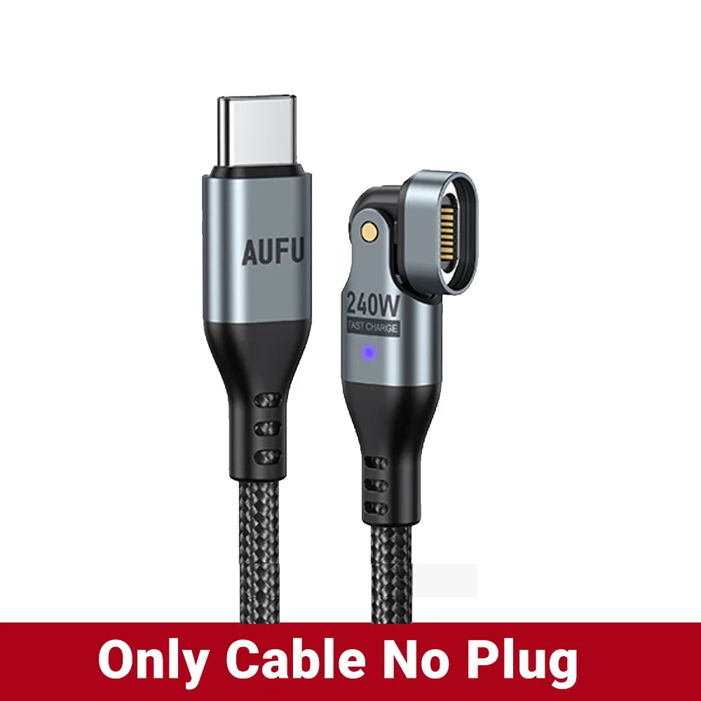 AUFU 240W Magnetic USB Type C To USB C Cable 5A Fast Charging Charger Wire for Macbook Magnet Type C Cable for iPhone Samsung