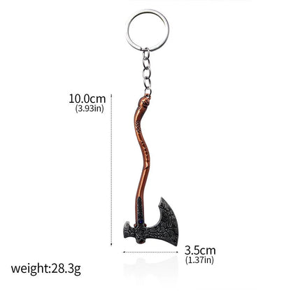 God of War 5 Ragnarok Keychain Kratos Leviathan Axe Blades of Chaos Mjolnir Hammer Weapon Pendant Key Chain for Men Keyring Gift