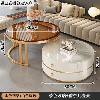 European Elegant Coffee Tables Multifunction Trendy Modern Minimalist Coffee Tables With Drawers Storage Mesa Centro Furniture