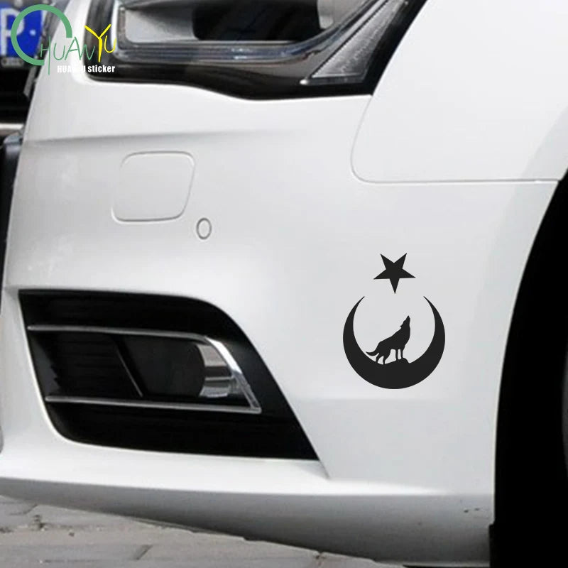 Interesting Wolf and Moon Star Great Turk Turkey Turkish Car Sticker Accessories Car Styling Decal Vinyl  PVC