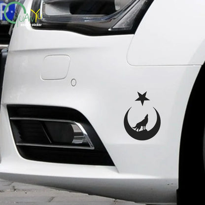 Interesting Wolf and Moon Star Great Turk Turkey Turkish Car Sticker Accessories Car Styling Decal Vinyl  PVC