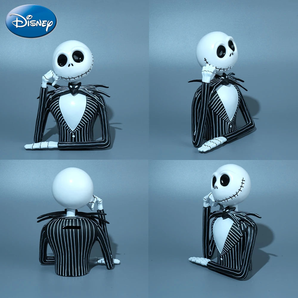 Disney The Nightmare Before Christmas Jack Sally Piggy Bank Collectible Figure Money Box Desktop Ornament Home Decor Gift