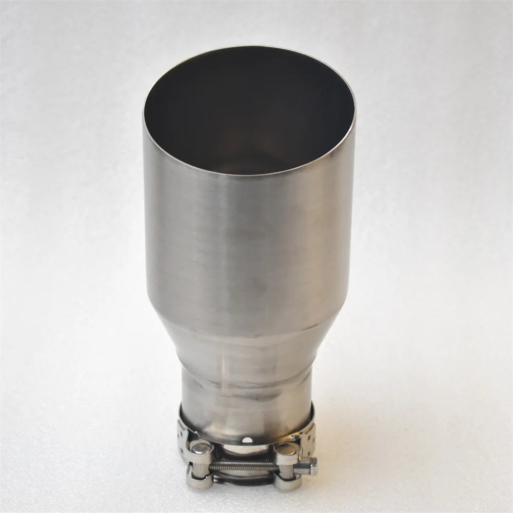 MILLTEK SPORT Universal Car Muffler 304 Stainless Steel Matte Brushed Finish with Pointed Exhaust Tip And Slanted Pipe