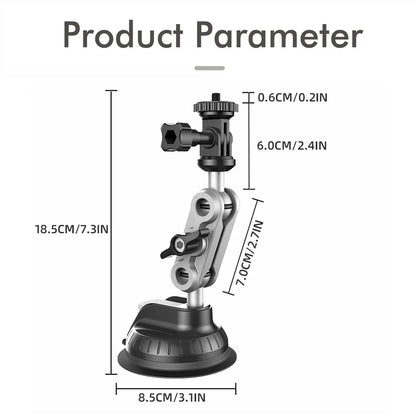 Car Suction Cup Phone Action Camera Holder 1/4 Inch Action Camera Dash Cam Phone Car Mount Suitable for DJI/Shadowstone Insta360