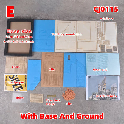 Assembly Architectural Model Sand Table Stone House Europeanizing Architecture Single Building Diorama Scale Model Kit 1/35